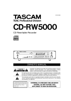 Tascam CD-RW-5000 - Owners Manual
